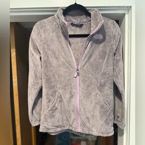 Beautiful lavender and super cozy North Face fuzzy jacket EUC